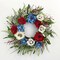 24 Inch Patriotic Wreaths for Front Door, 4th of July Wreaths for Front Door, Peony Eucalyptus Patriotic Summer Flag Wreath Handcrafted Memorial Day Artificial Flowers Wreath for Indoor and Outdoor